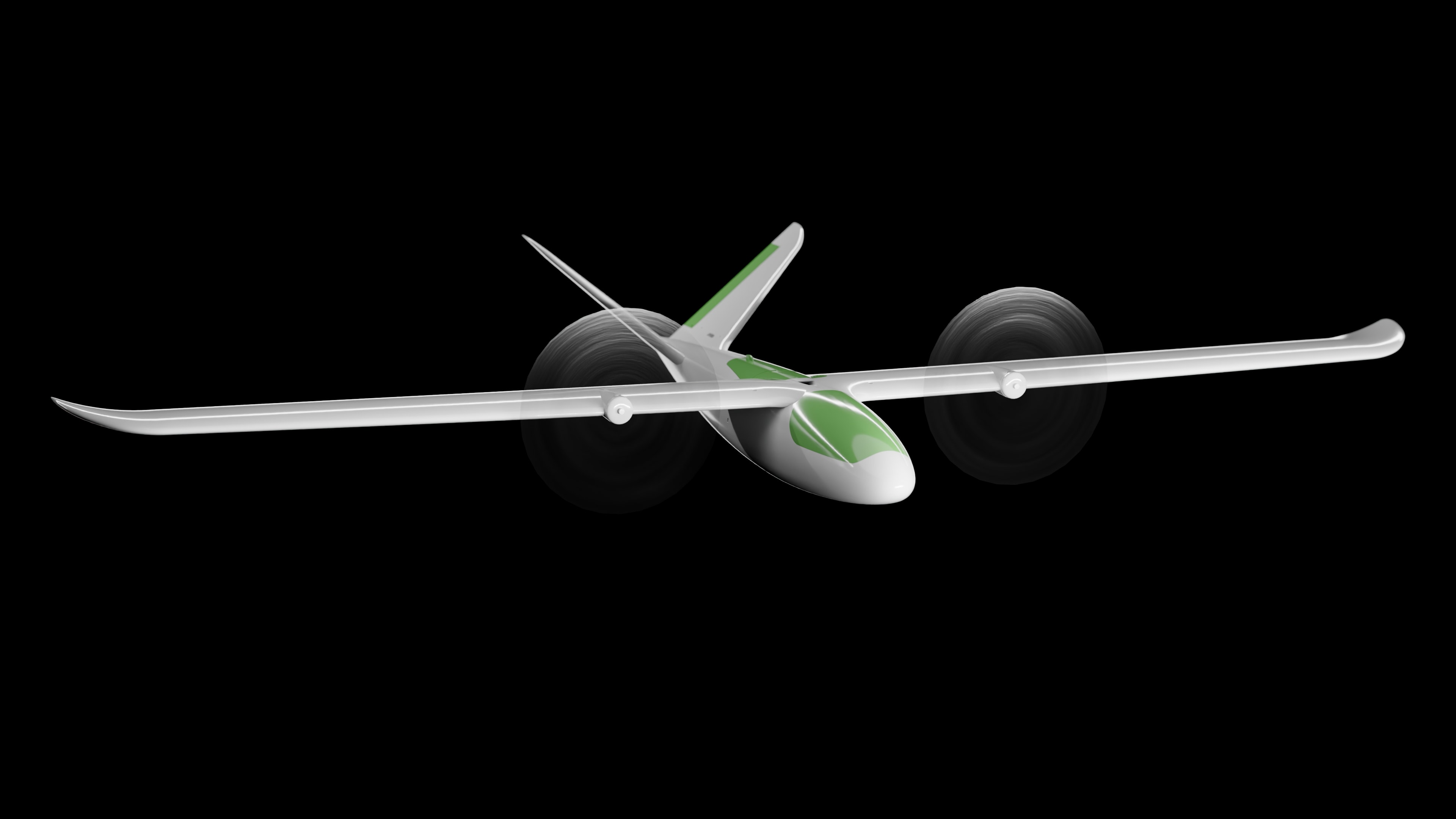 AeroForest fixed-wing drone, front view in color